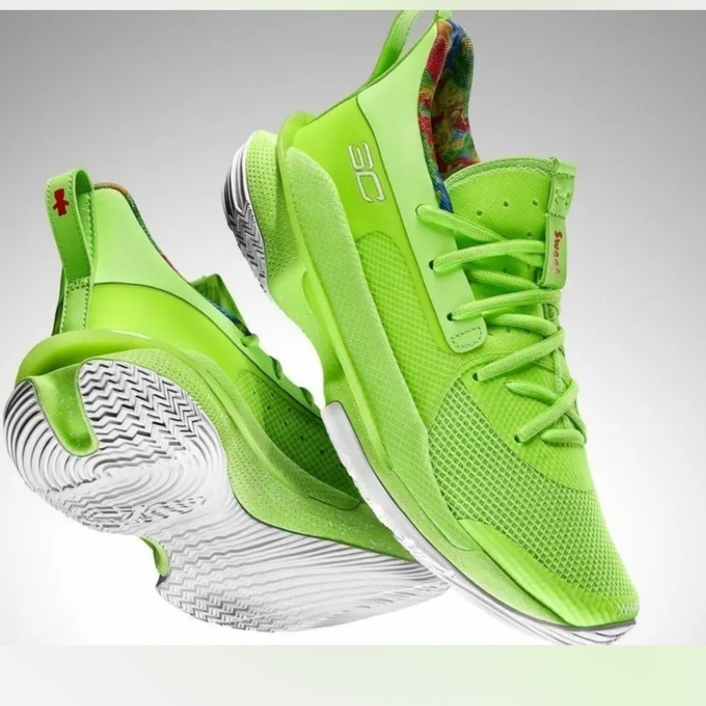 Under Armour x Stephen Curry 7 Sour Patch Kids Youth Lime Green Basketball Shoes